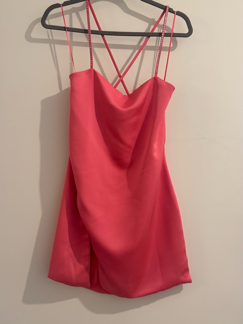 Vintage Attico Strappy Cowl Neck Pink Dress